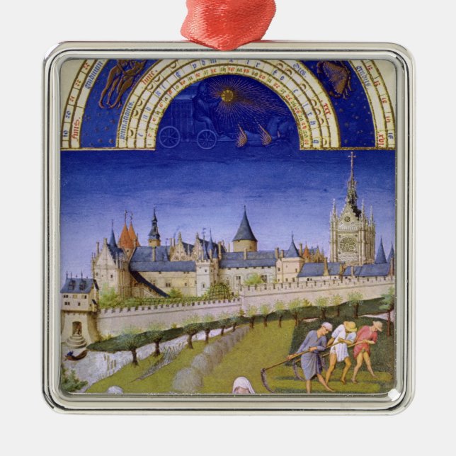 Fascimile of June: Haymaking Metal Tree Decoration (Front)