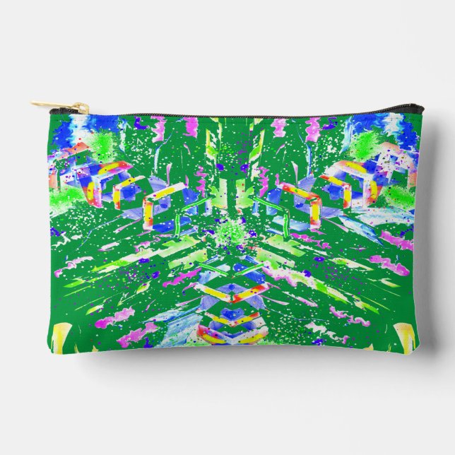 Fascinating digital art in bright colours accessory pouch (Front)