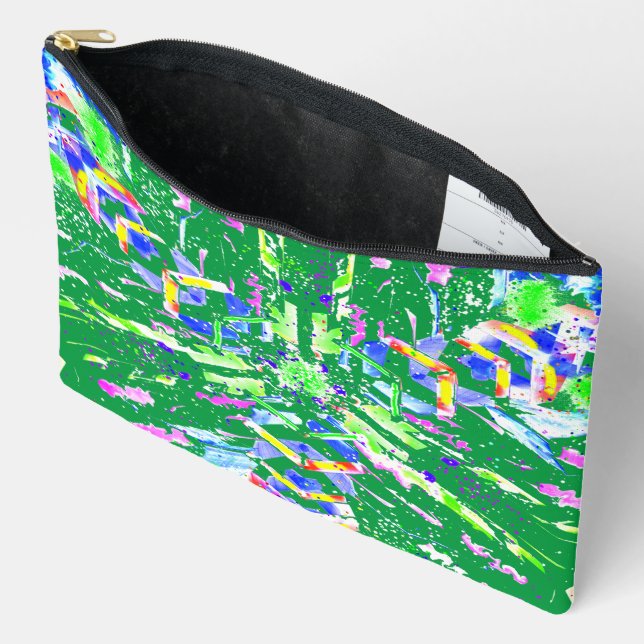 Fascinating digital art in bright colours accessory pouch (Open)