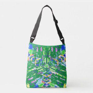 Fascinating digital art in bright colours crossbody bag