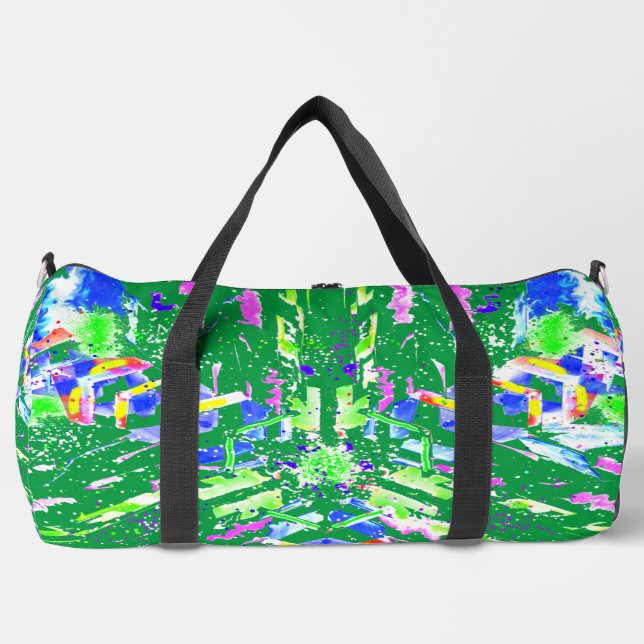 Fascinating digital art in bright colours duffle bag (Front)