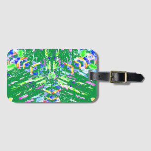 Fascinating digital art in bright colours luggage tag