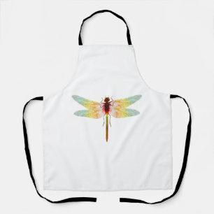 fascinating iridescent drawing of a dragonfly apron