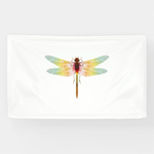 fascinating iridescent drawing of a dragonfly banner