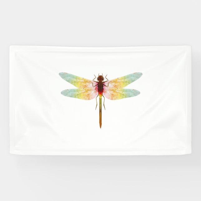 fascinating iridescent drawing of a dragonfly banner (Horizontal)