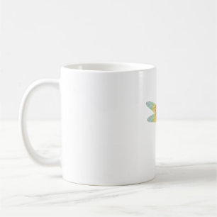 fascinating iridescent drawing of a dragonfly coffee mug