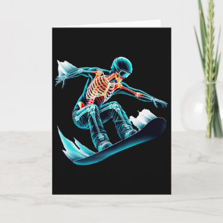Fascinating Skeleton Snowboarding Style Card