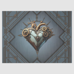 Fascinating steampunk heart tissue paper