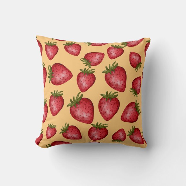 Fascinating Strawberry Pattern Cushion (Front)