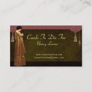 Fascination in Green, Gold & Rose Business Card