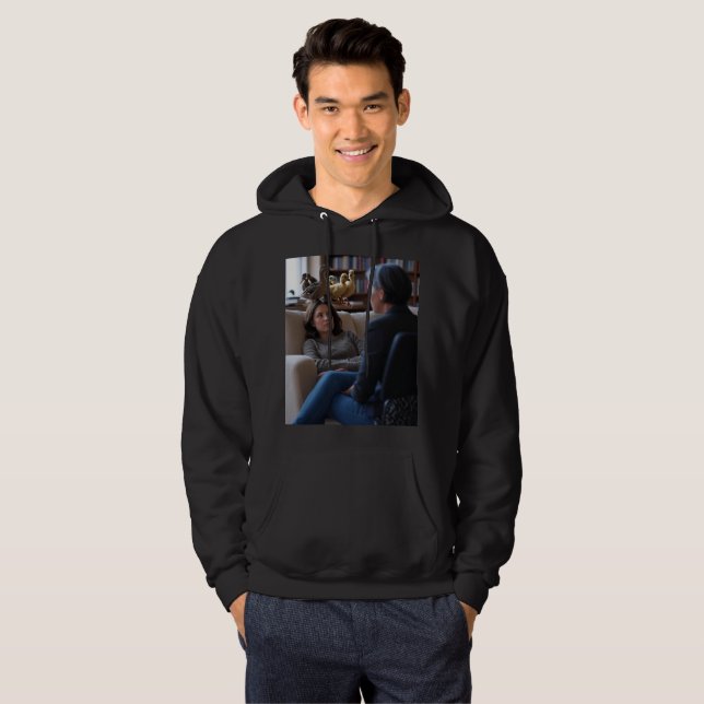Fascination With Ducks men black hooded sweatshirt (Front Full)