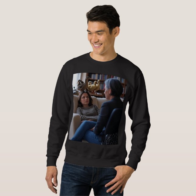 Fascination With Ducks men black sweatshirt (Front Full)