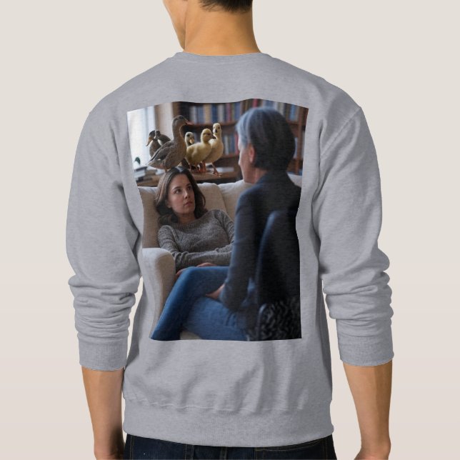 Fascination With Ducks men grey sweatshirt back (Back)