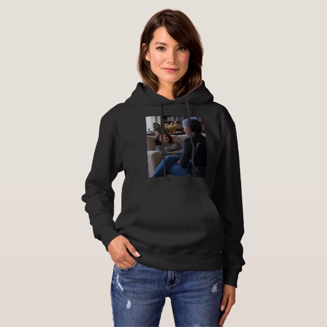 Fascination With Ducks women black hoodie (Front Full)