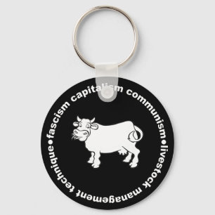 Fascism Capitalism Communism Livestock Management Key Ring