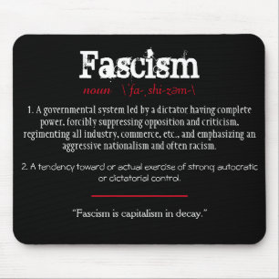 Fascism Definition Political Statement Red Mouse Pad