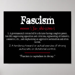 Fascism Definition Political Statement Red Poster