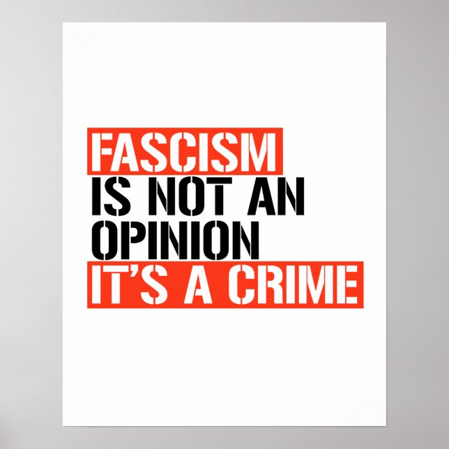 Fascism is not an opinion poster (Front)