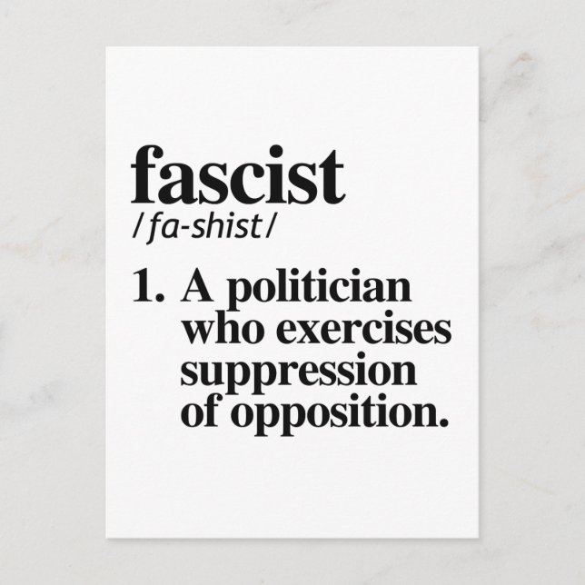 Fascist Definition Postcard (Front)