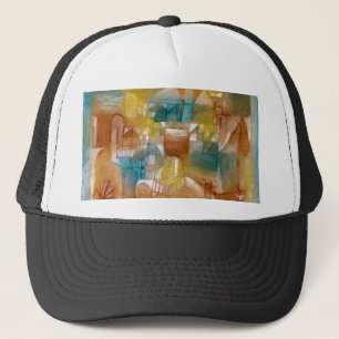 Fasçsade brown-green (1919) by paul klee trucker hat
