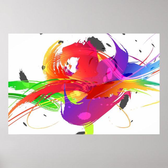 Fashion  Abstract Lorikeet Paint Splatter Poster (Front)