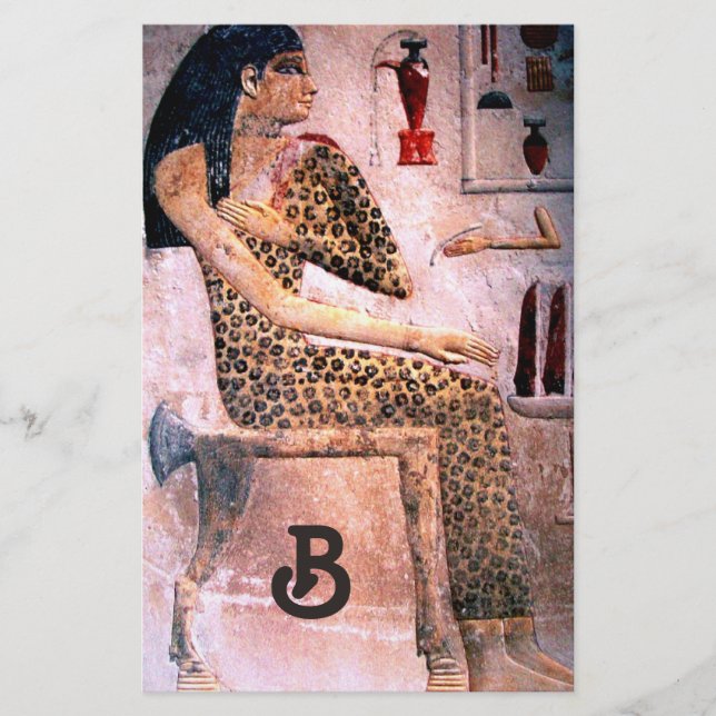 FASHION AND BEAUTY OF ANTIQUE EGYPT MONOGRAM STATIONERY (Front)