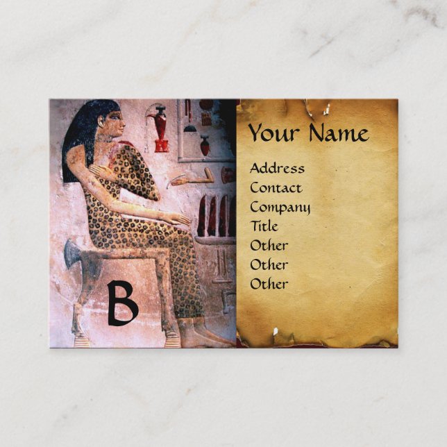 FASHION & BEAUTY /ANTIQUE EGYPT MONOGRAM parchment Business Card (Front)