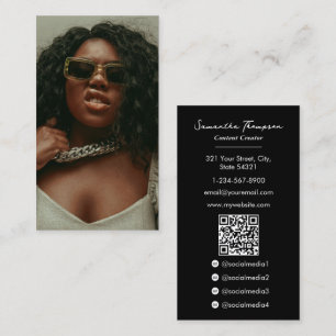 Fashion Beauty Blogger Content Creator Full Photo Business Card