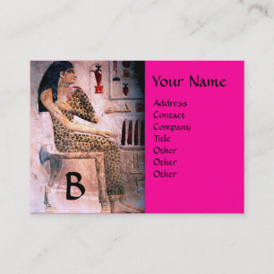 FASHION & BEAUTY OF ANTIQUE EGYPT MONOGRAM fuchsia Business Card