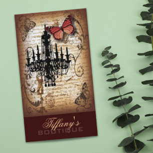 Fashion Beauty Salon Vintage Chandelier Designer Business Card