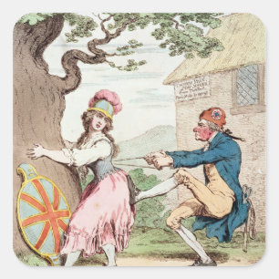 Fashion Before Ease or A Good Constitution...' Square Sticker