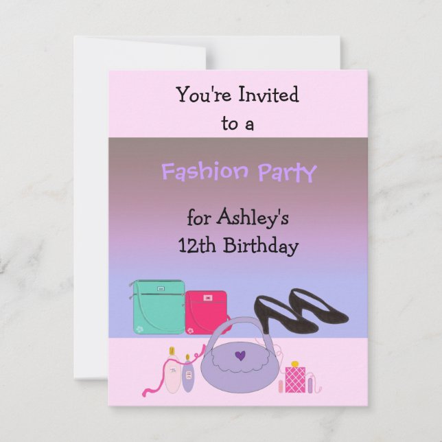 Fashion Birthday Party Invitation (Front)