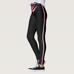 Fashion Black & Pink Triple Boomerang Leggings