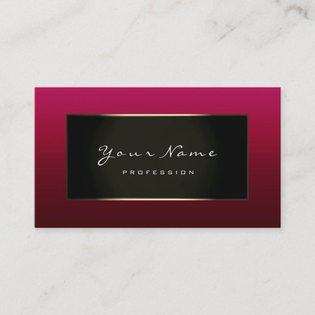 Fashion Blogger Champagne Gold Burgundy Bordeaux Business Card (Front)