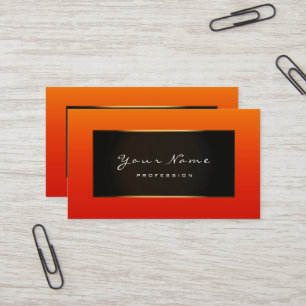 Fashion Blogger Framed Black Frame Gold Orange Red Business Card