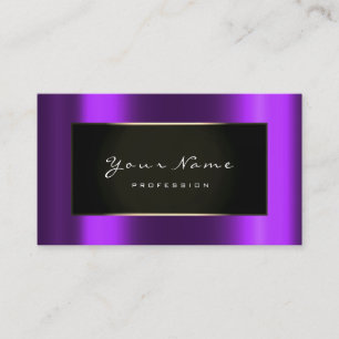 Fashion Blogger Framed Black Gold Purple Violet Business Card