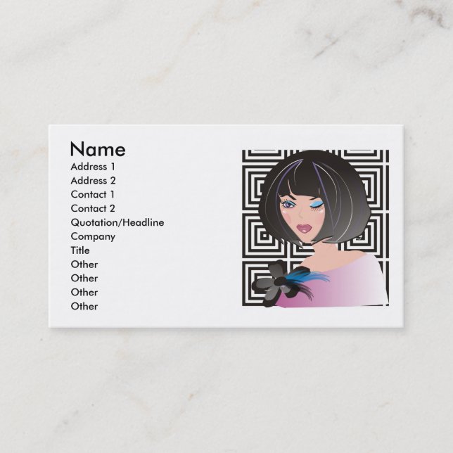 Fashion boutique, beauty salon or makeup artist business card (Front)