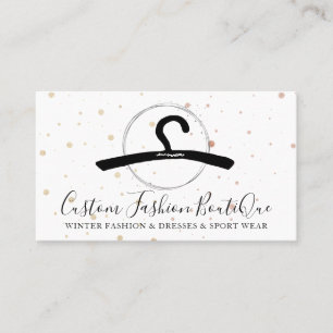 Fashion Boutique Black Dress Tailor Sewing Hanger Business Card