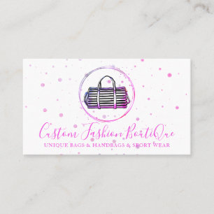Fashion Boutique polka dots Pink Tote Bags Business Card