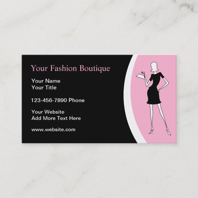 Fashion Boutique Trendy Business Cards (Front)