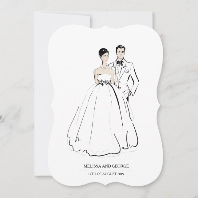 Fashion Bride and Groom Invitation (Front)