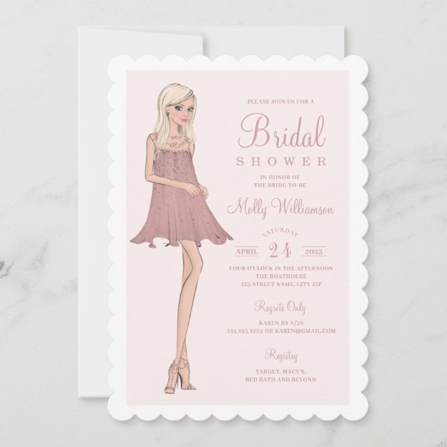 Fashion Bride Bridal Shower Invitation (Front)