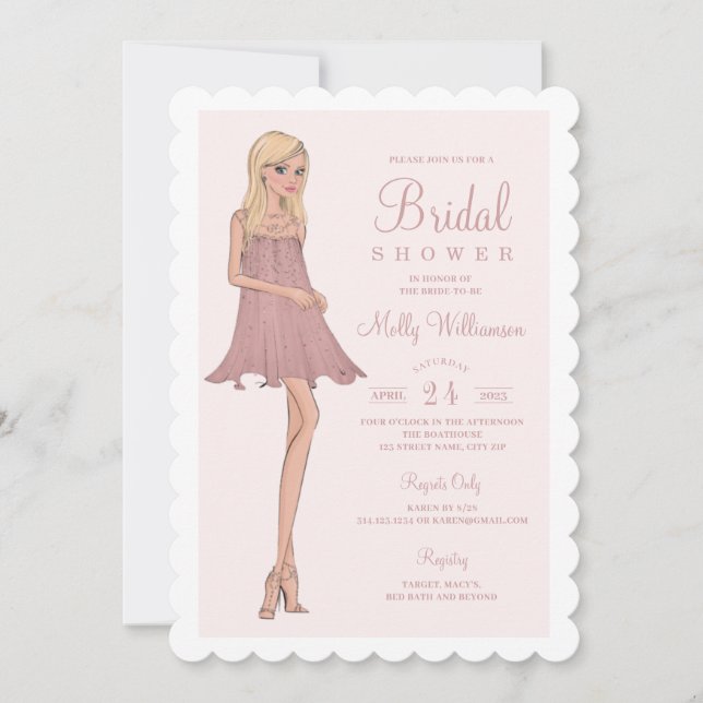 Fashion Bride Bridal Shower Invitation (Front)