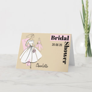Fashion Bride Neutral Bridal Shower horizontal Invitation