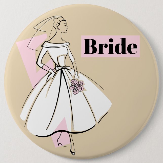 Fashion Bride Neutral Bride button (Front)
