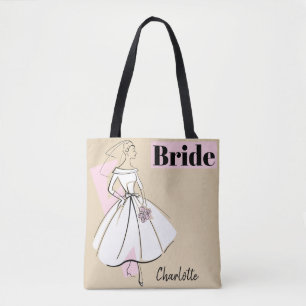 Fashion Bride Neutral Bride tote pink back Bag