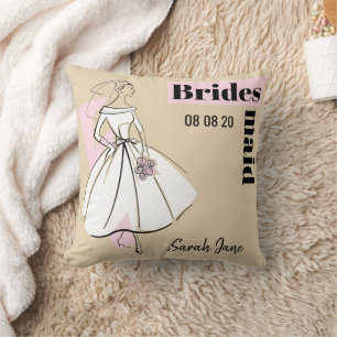 Fashion Bride Neutral Bridesmaid pink back Cushion