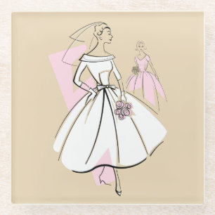 Fashion Bride Neutral Group coaster glass