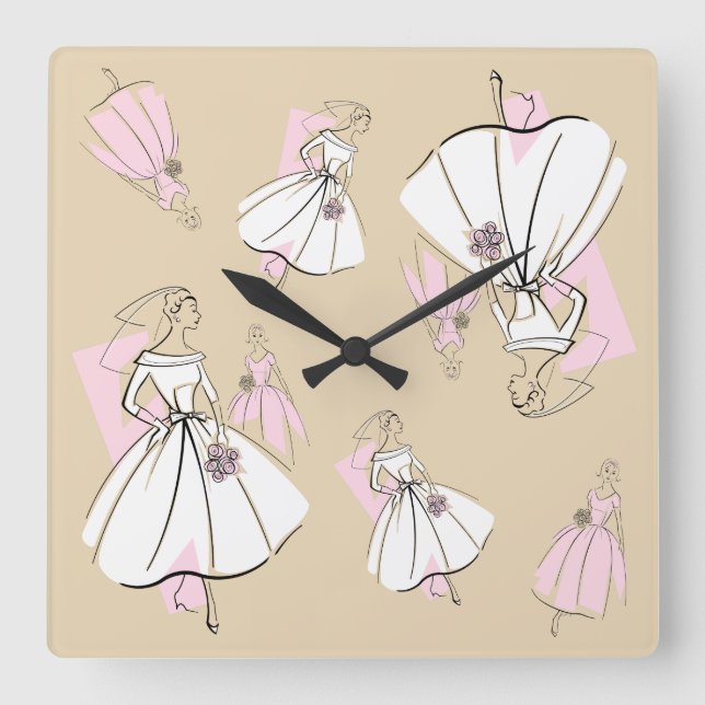 Fashion Bride Neutral Group  Multi clock square (Front)