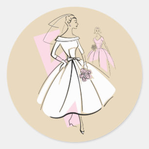 Fashion Bride Neutral Group sticker round